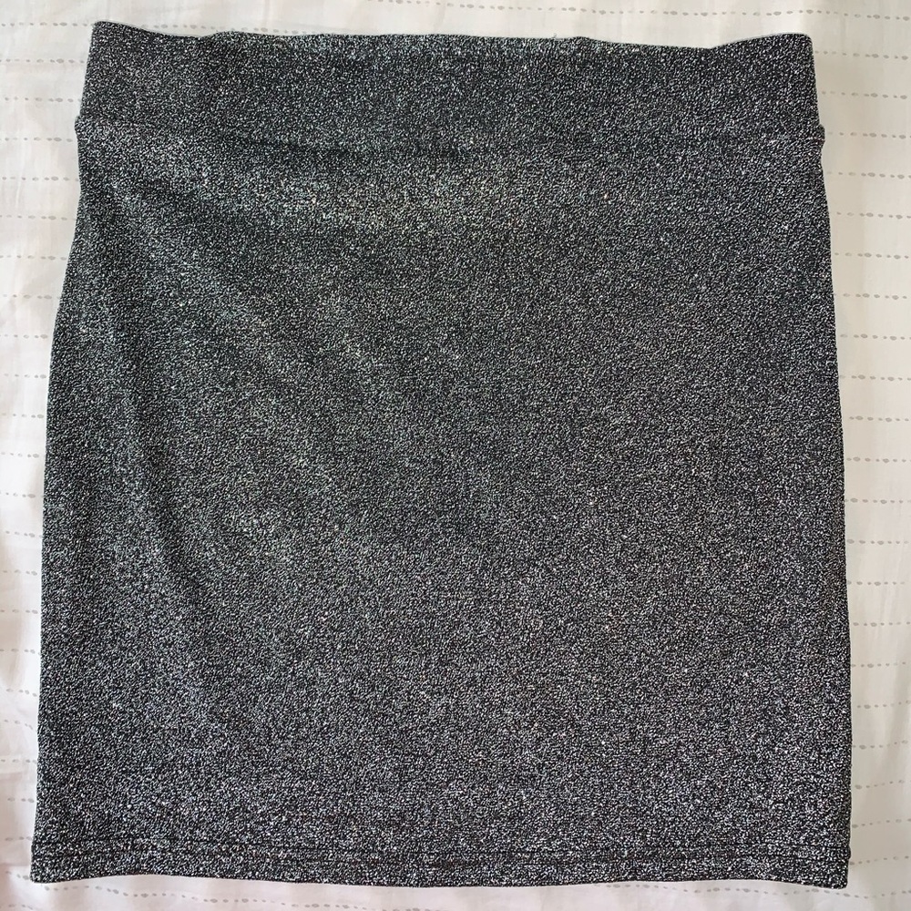 black sparkly mini skirt